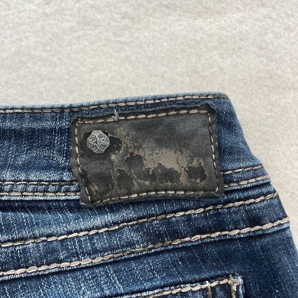 Silver Jeans Suki Surplus Women's 28x30 Bootcut Dark Blue Stretch Denim Grunge - Picture 14 of 16